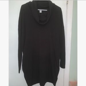 Long-Sleeved Cowl-Neck Sweater Dress